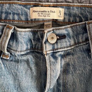 Abercrombie & Fitch Light Blue Denim High Rise Straight Jeans